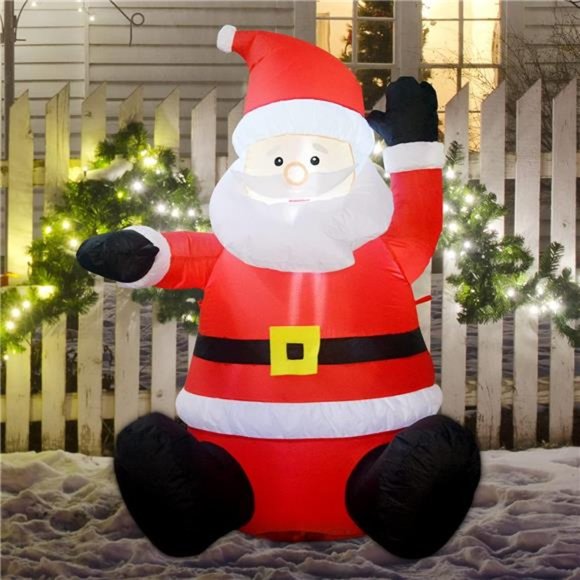 4 FT Christmas Inflatable Santa Claus with Built-in LED...